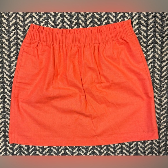 J. Crew Dresses & Skirts - J CREW Pull On Linen Blend Skirt in Orange Size 10